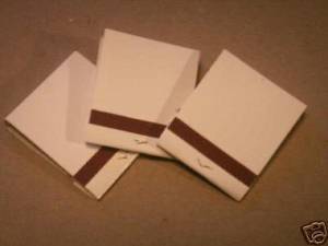 These plain white matchbooks are the type that you want.