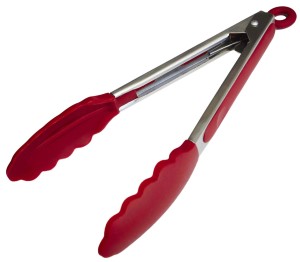red colored tongs